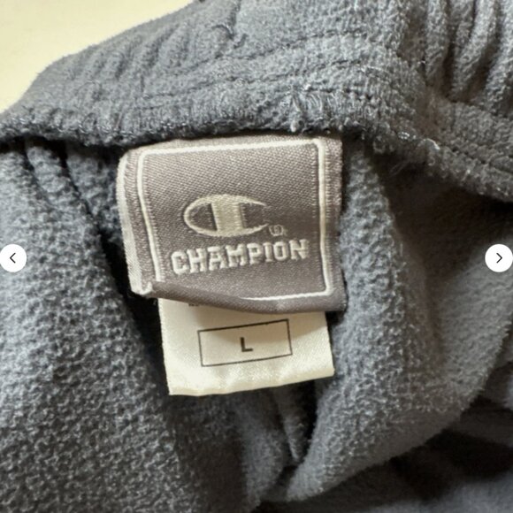 Champion Sweatpants Mens Large Dark Gray Drawstring Pockets Ankle Zip Large - Picture 3 of 6